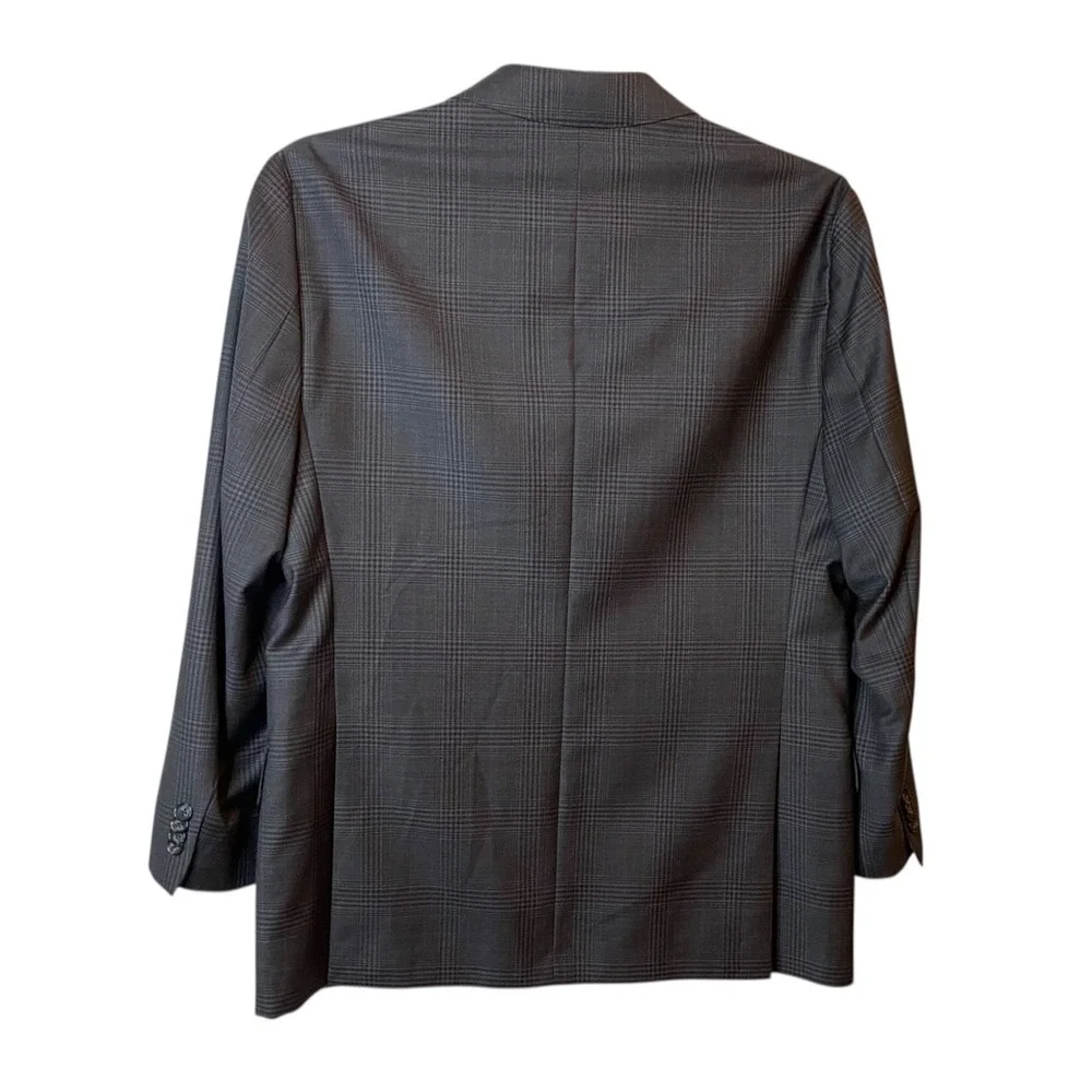 Brooks Brothers Sport Coat Jacket Men Size 42S Gray Plaid Wool Blend Two Button